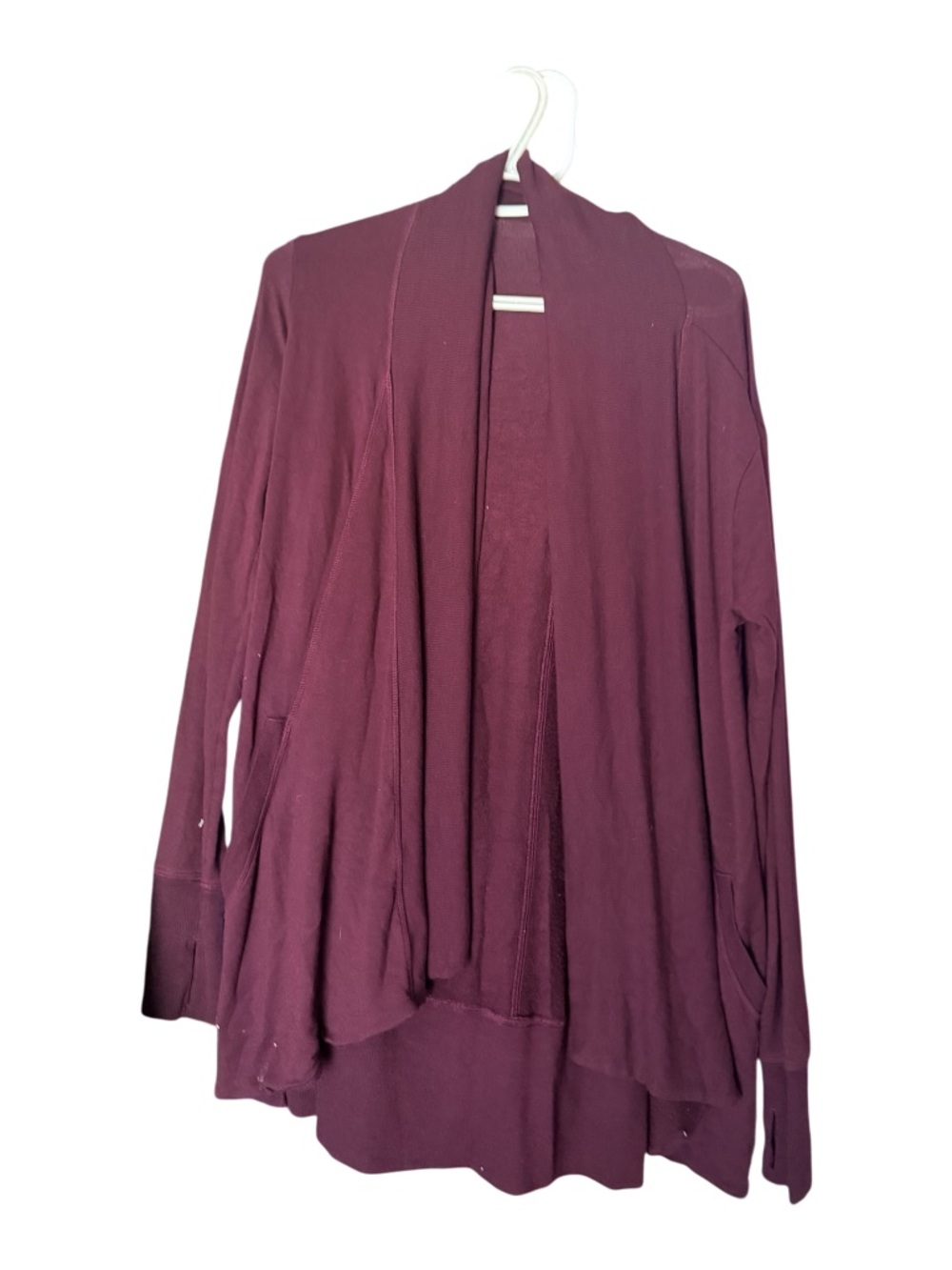 Athleta Open Front Cardigan - Deep Plum